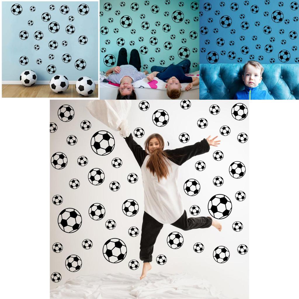 Kids Room Wall Art Pvc Football Theme Removable Sticker For Bedroom And Playroom