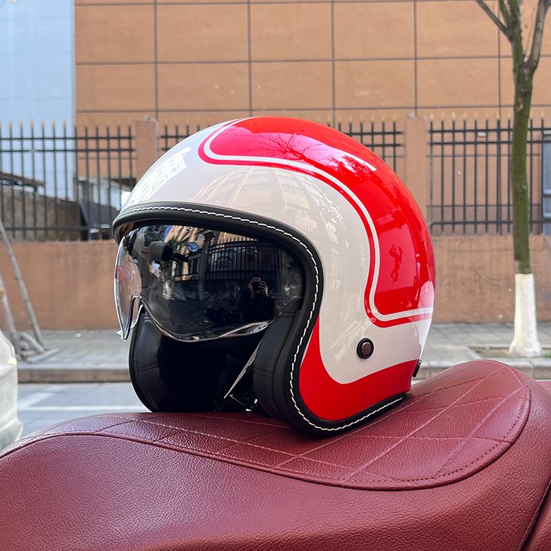 2024 NEW Motorcycle Helmet for Men and Women 3C Certification 3/4 Helmet Retro Half Helmet Motorcycle Commuting for All Seasons