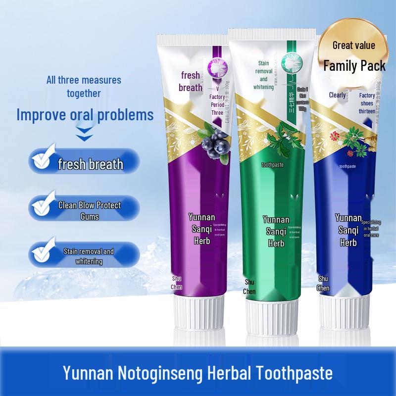 Yunnan Herbal Toothpaste with Sanqi & Baking Soda for Whitening and Fresh Breath