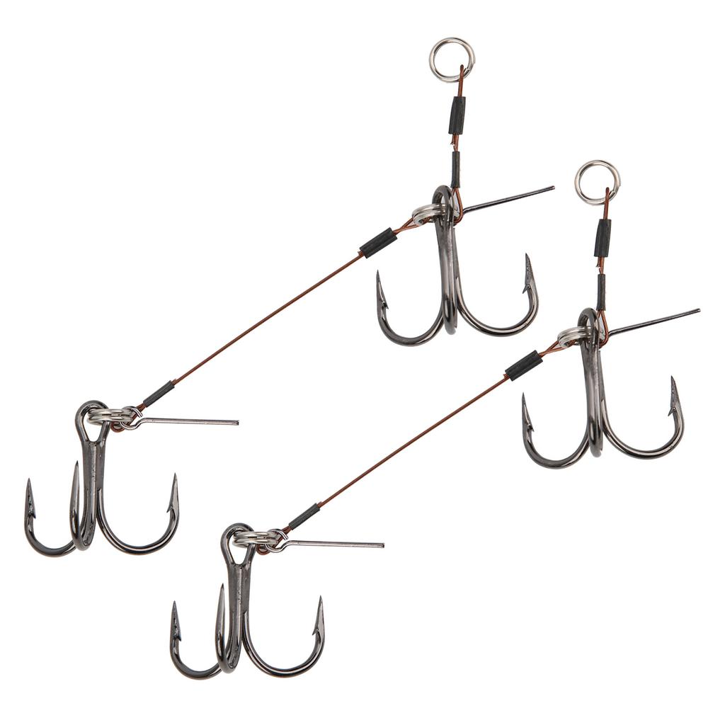 2 Set Fishing Hook Lure Bait Double Carbon Steel Sharpened Hook for Fishing Accessoreis