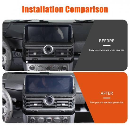 ABS Carbon Car Navigation Screen Frame Decorative Trim For Ineos Grenadier +