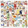 50 Cartoon Cat with Head Cover Graffiti Stickers Decorate Guitar Notebook Suitcase DIY