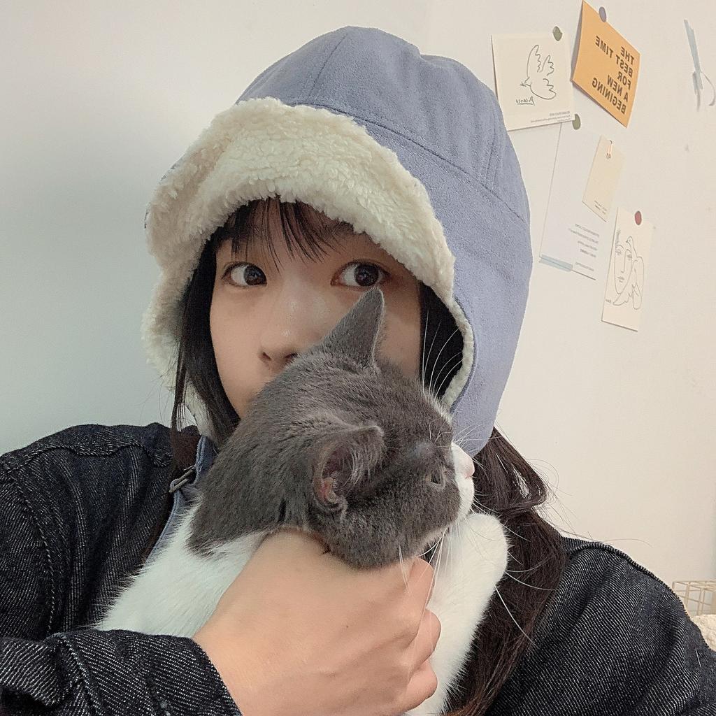 Lei Feng Hat Women's Winter Korean Version Cute Thickened Warm Cycling Hat Ski Plus Velvet Windproof Ear Protection Cold Hat Couple