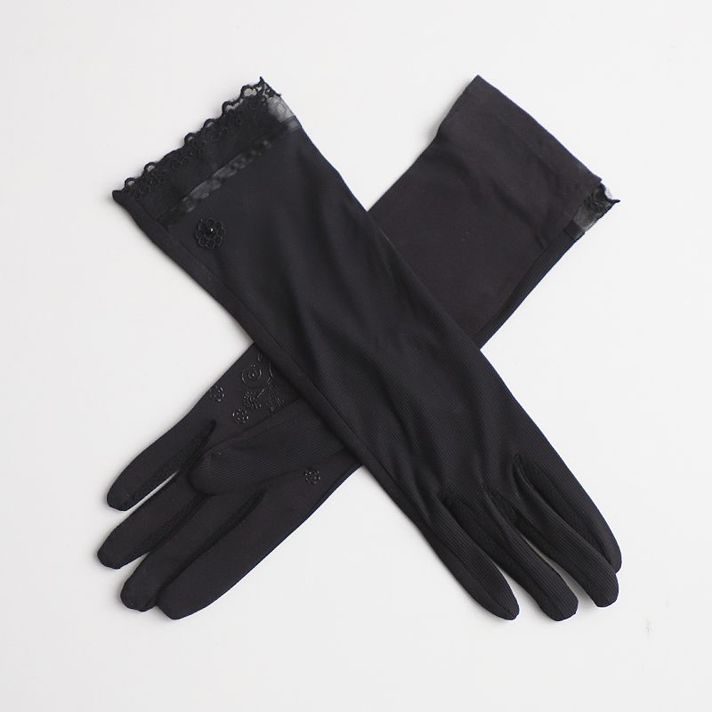 

Женские элегантные полосатые эластичные солнцезащитные перчатки - дышащие, декоративные, перчатки с закрытыми пальцами для вождения и активного отдыха, повседневная одежда на выходные One size