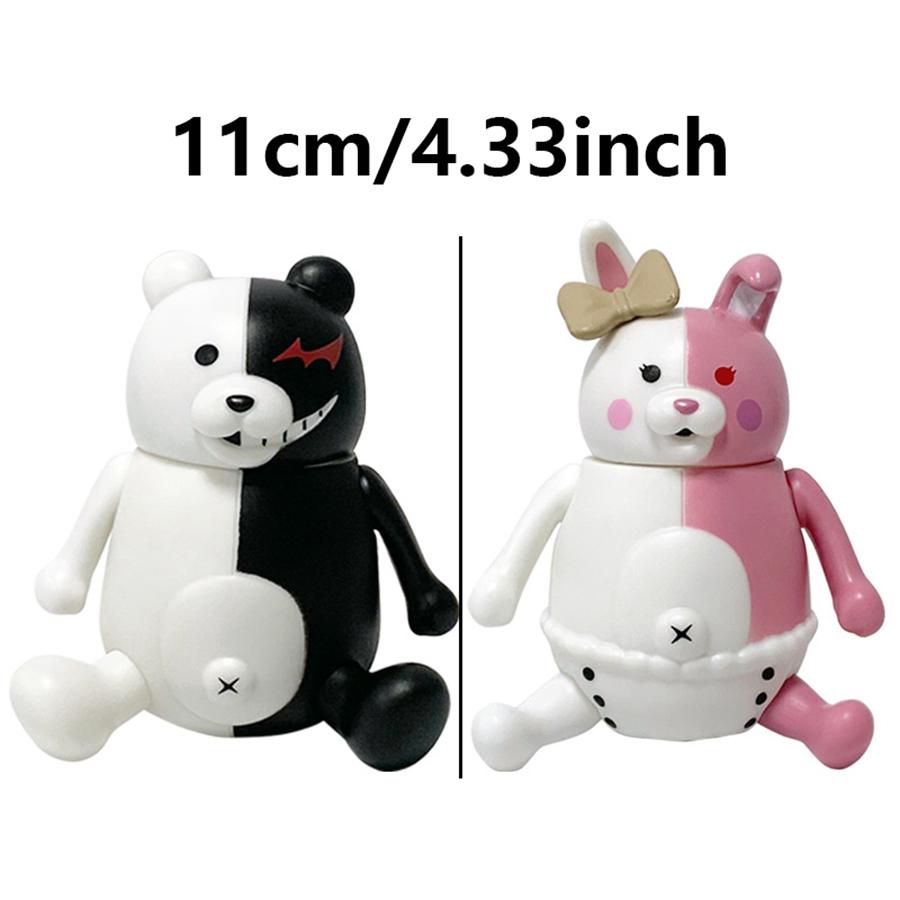 11cm/4.33in Danganronpa 1 / 2 Reload Anime Figur Bär Monokuma Actionfigur Rosa Hase Monomi PVC Sammlermodell Puppe Spielzeug