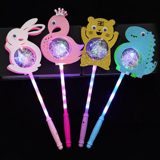

Светящаяся палочка с мультяшным животным, 3-скоростная мигающая съемная милая светящаяся сказочная палочка с милым кроликом, детская игрушка для фестивалей