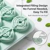Food Grade Silicone 6-link Rose Ice Tray with No Funnel, Buckle, Leak Proof DIY Whiskey Ice Mold, Ice Cube Mold