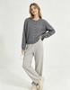 Women's Round Neck Pearl Button Wool Cashmere Knit Cardigan JM8305