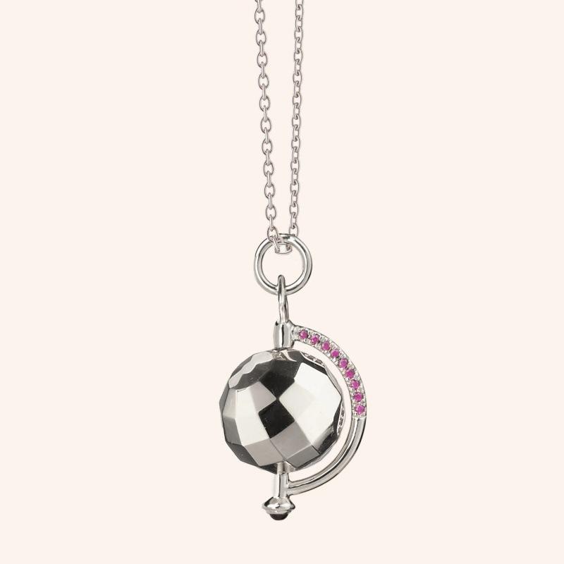 

Electroplated Gold Simple Atmospheric Cosmic Globe Small Model Pendant Necklace Jewelry