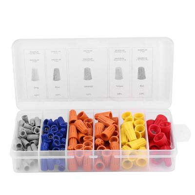 158pcs Assorted Twist On Wire Connectors Screw Terminals Spring Insert Wring Caps