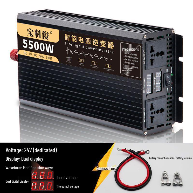 Sine Wave Car Inverter: 12V/24V to 220V High-Power Converter for Truck Batteries