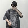 High Street Letter Printed T-shirts Men's Clothing Young Style Round Neck Summer All-match Short Sleeve Casual Loose Pullovers