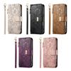 Floral Embossed Leather Wallet Flip Case for OPPO A98 A38 A18 A96 A76 A36 A58 A15 A15S A9 2020 A17 A16 with Wrist Strap Cover