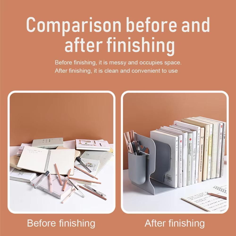 Retractable Desktop Book Stand Easy to Install Student Book Rack Foldable Storage Rack Office