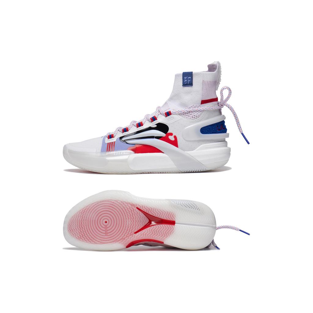 Li Ning Speed 9 Ultra Dämpfung Rutschfest Abriebfest High-Top Basketballschuhe Herren Weiß ABAT013-2