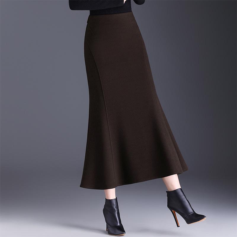 Autumn/Winter 2025 Cashmere High-Waist Mermaid Pencil Skirt