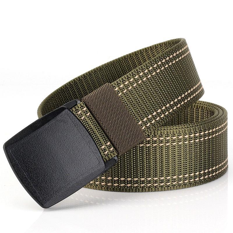 

TUSHI YKK Button-top Thick Nylon Belt Men s Passed Security Inspection No Iron Metal Canvas Outdoor Pants 120cm