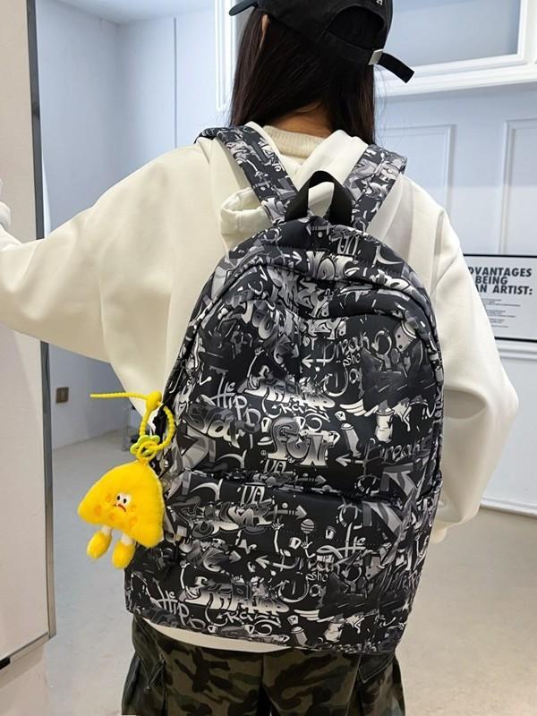 Ghiozdane Personalizate Graffiti Rucsac pentru Elevi de Gimnaziu și Liceu Unisex Murdar Capacitate Mare Geantă Școlară Trendy