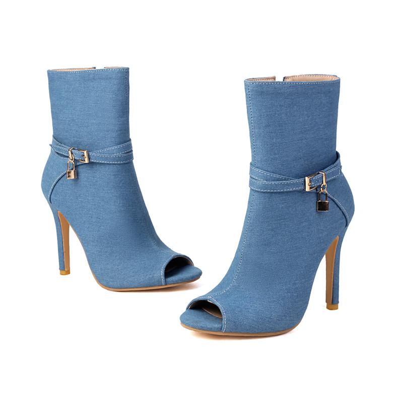 Women's high-heeled cool boots, sexy European and American style spring and summer new thin-heeled large-size fish mouth shoes