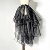 Irregular Hem Dance Execution Petticoat Front Short Back Long Lace Ruffles Skirt  Dance Performance