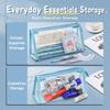 Transparent Pencil Case Large Capacity PU Clear Zipper Pen Bag Multi Layer Storage Organizer For Students Office School Stationery Use