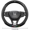 3D Logo Carbon Fiber Leather Car Steering Wheel Covers For Honda Civic Fit Jazz Accord Pilot CRV Odyssey Passport City Shuttle