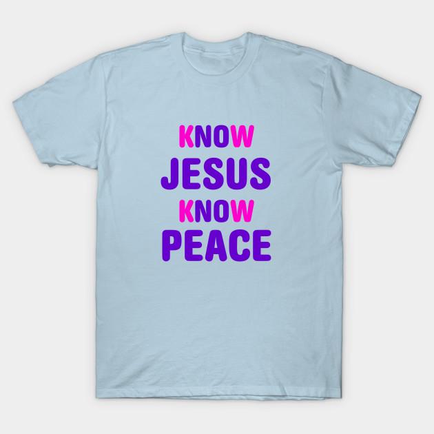 New Fashion Men T Shirt Know Jesus Know Peace Print Short Sleeve Tops Tees Casual