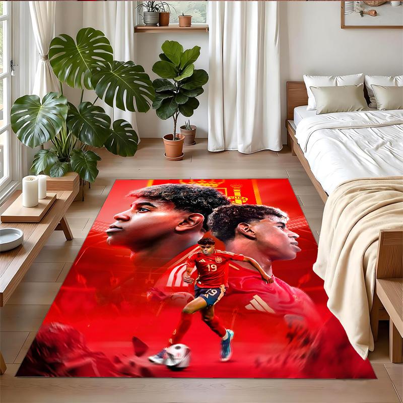 Anti‑Slip Crystal Velvet Floor Rug, Lamine Yamal Design Carpet for Indoor Living Bedroom Home Decoration