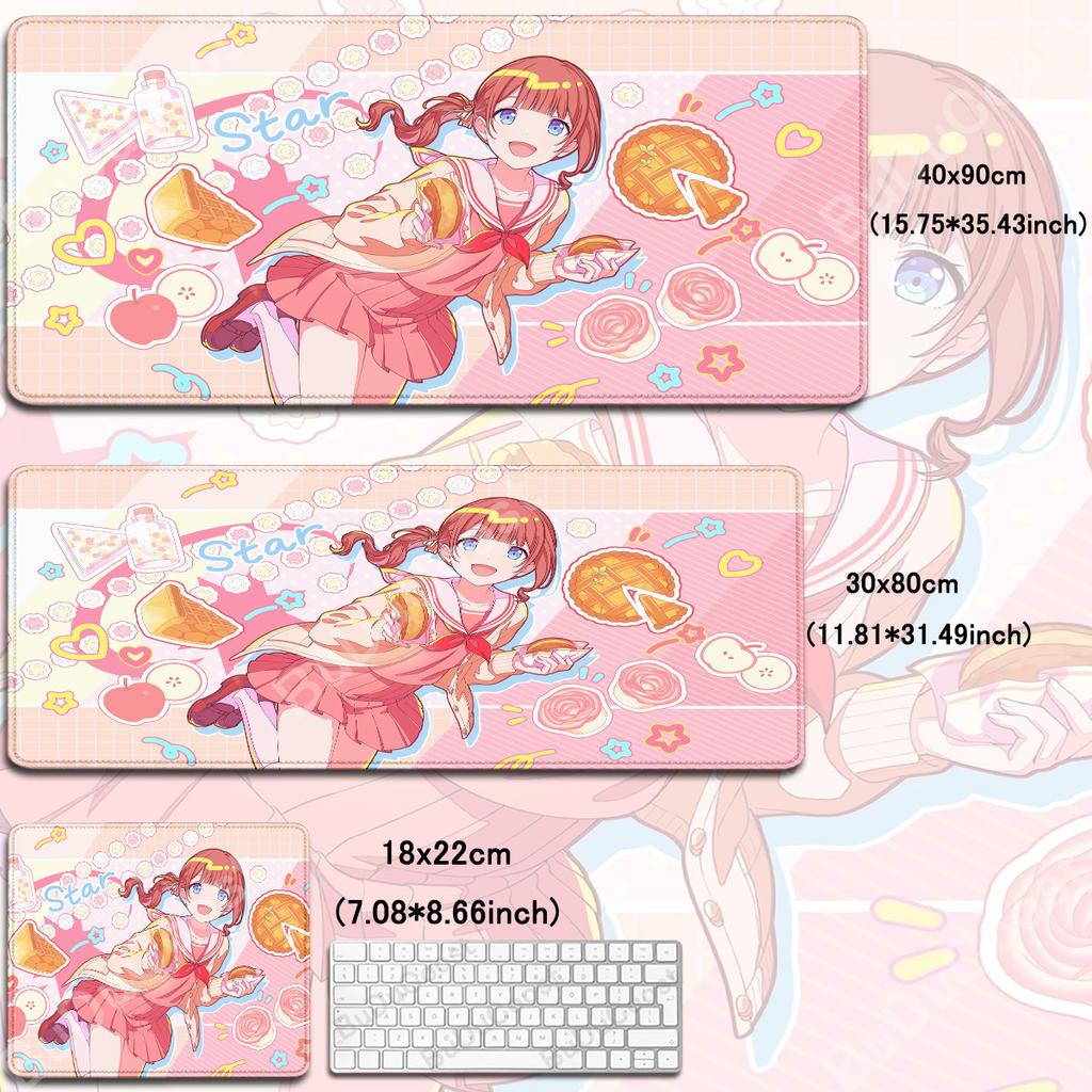 XXL Anime Mädchen HD Schreibtischmatte PJSK Project Sekai Colorful Stage Nightcord Gummi-Mauspad Großes Gaming Rutschfestes Tastatur Schutzmatte