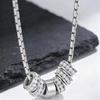 Kreis Zirkon Anhänger Halskette für Männer Frauen, Edelstahl Silber Farbe Weiß CZ Ring Charme, Hip Hop Täglicher Schmuck Geschenk