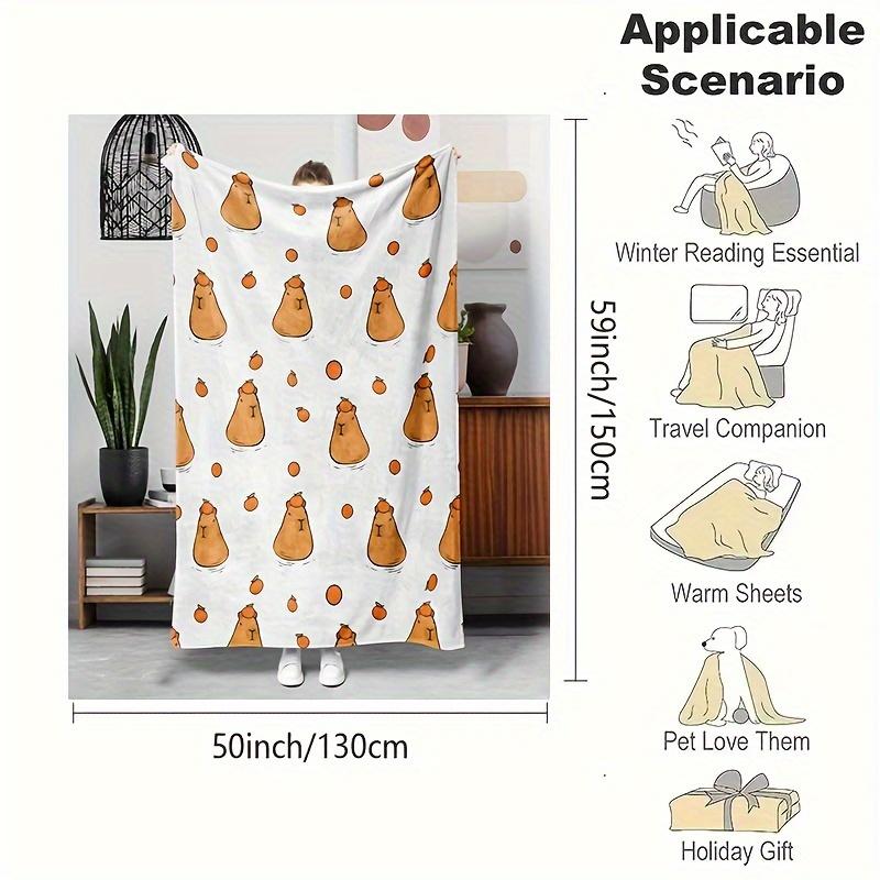 Interesting Capybara Cute Animal Pattern Art Blanket - Soft All-Season Multi-Purpose Throw for Sofa, Bed, Office & Gift