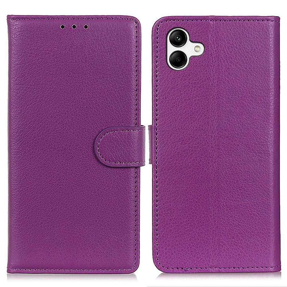 For Samsung Galaxy A05 4G Case Wallet Stand Litchi Texture PU Leather Phone Cover