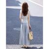 Women's Floral Lace Sleeveless Shirt & Cropped Pants Set