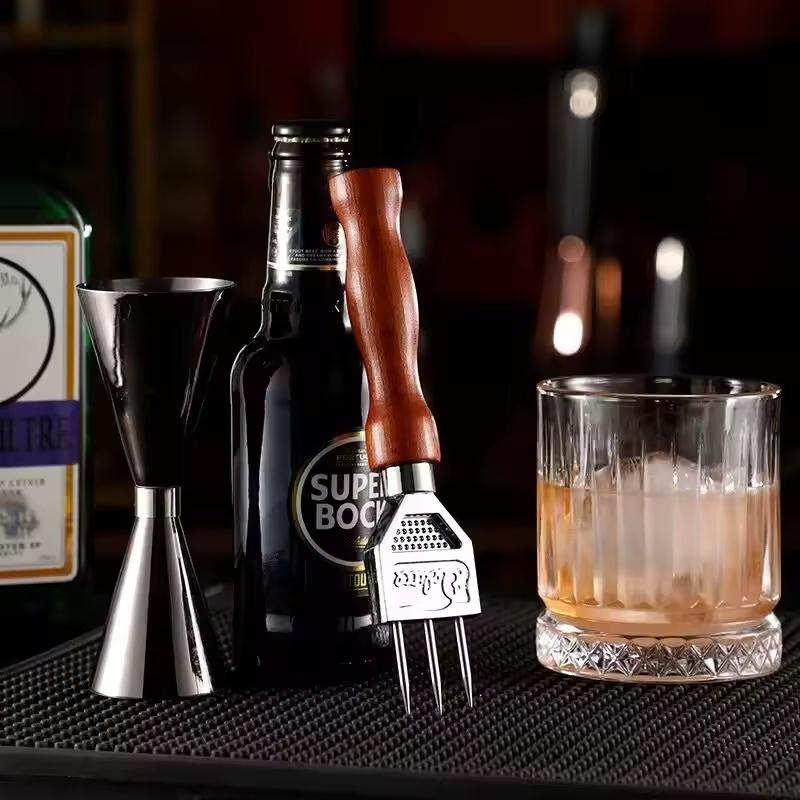 Ice Pick - Sturdy Ice Chipper Bartender Knife Ice Knife 304 Stainless Steel Three Pronged Ice Crusher for Cocktail Bartender