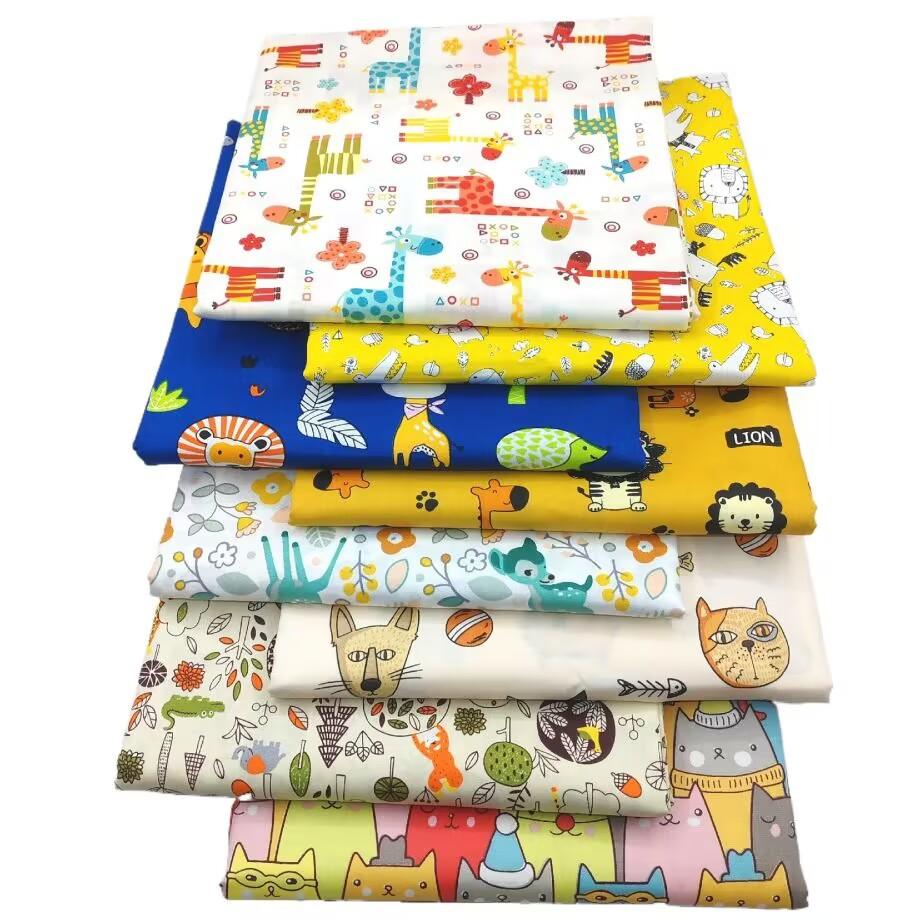 8PCS Cotton Fabric Printed Cloth Sewing Quilting Fabrics for Patchwork Needlework DIY Handmade Material Fabric Cotton
