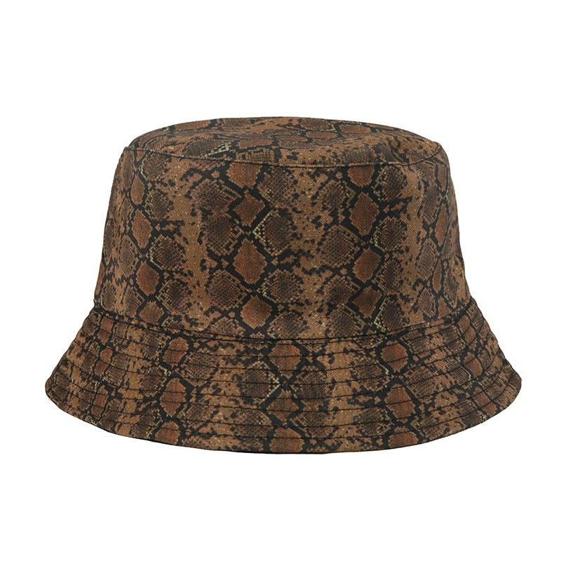 

Стиль Шляпа Универсальная Крутая Змеиный принт Унисекс Солнцезащитные шляпы-панамы Рыбацкие коричневый