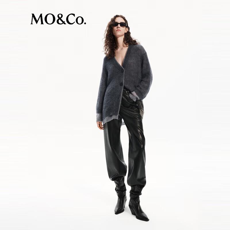 MO&Co. Faux Two-Piece Mohair Wool Blend Cardigan