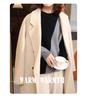 Women's 100% Pure Wool Color Block Round Neck Sweater - Loose, Stylish, Versatile Pullover, Slimming Cashmere Knit Base Layer