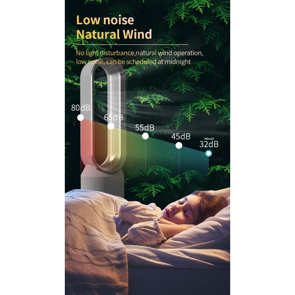20 Inches Bladeless Air Circulation Fan 3 Modes Freely Adjustable Desktop Fan Household Negative Lons Purification Fan