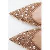Luxury Bling String Bead Mesh High Heels Women Sexy Pointy Toe Breathable Heeled Sandals Elegant Slingbacks Women Pumps