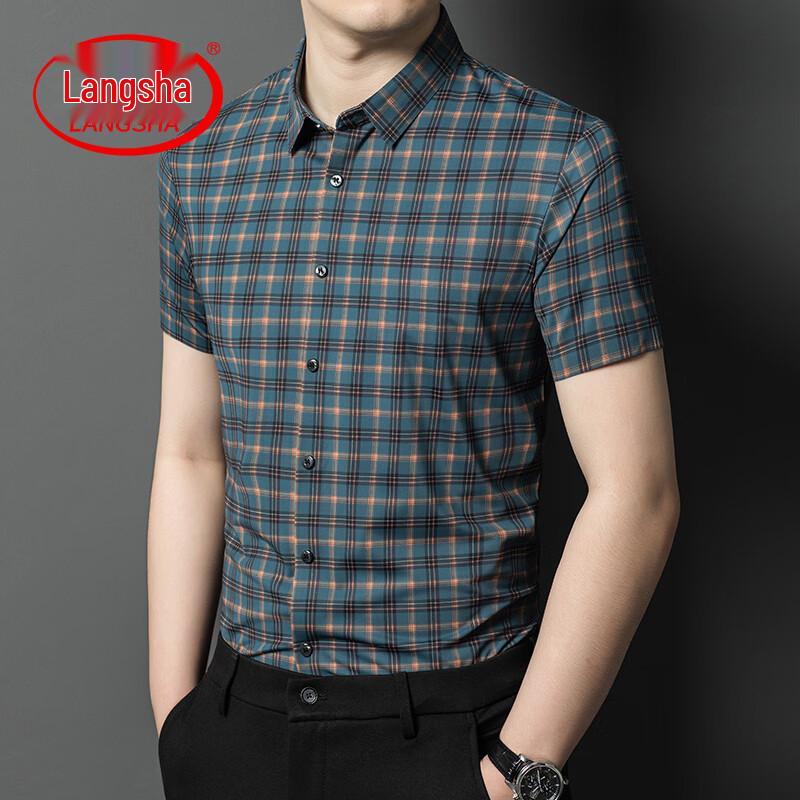 Men s Classic Plaid Short Sleeve Shirt 58