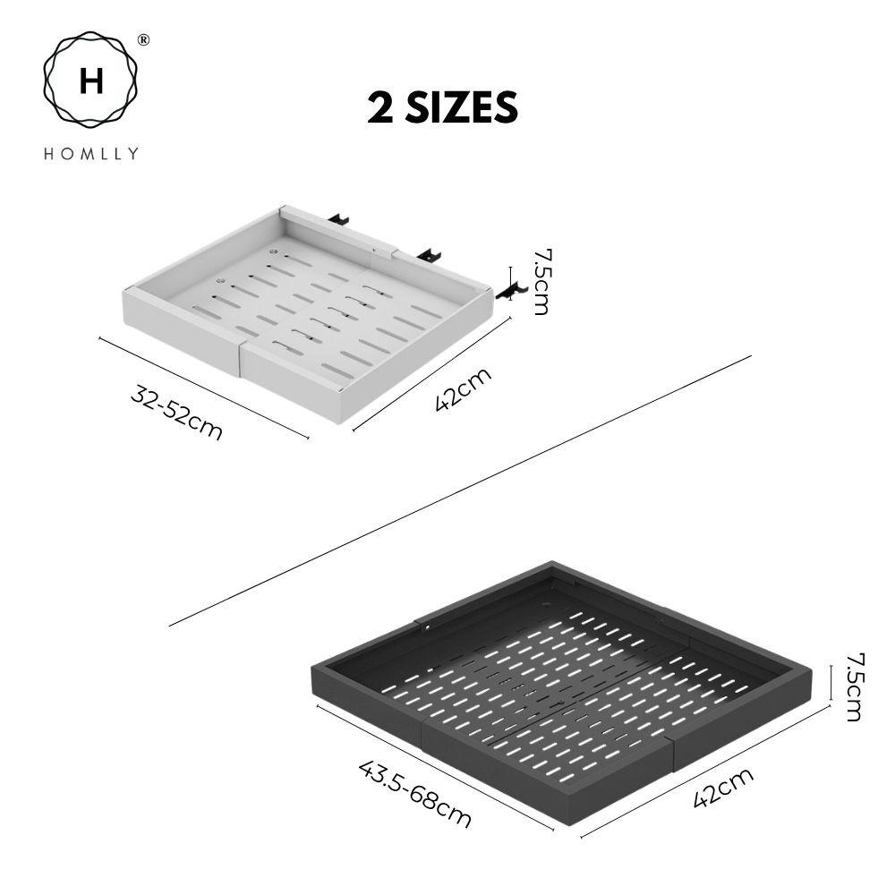 HOMLLY Expandable Roll Out Organizer Drawer for Kitchen Cabinet Pantry or Bathroom Storage (Width 32-68 Cm)