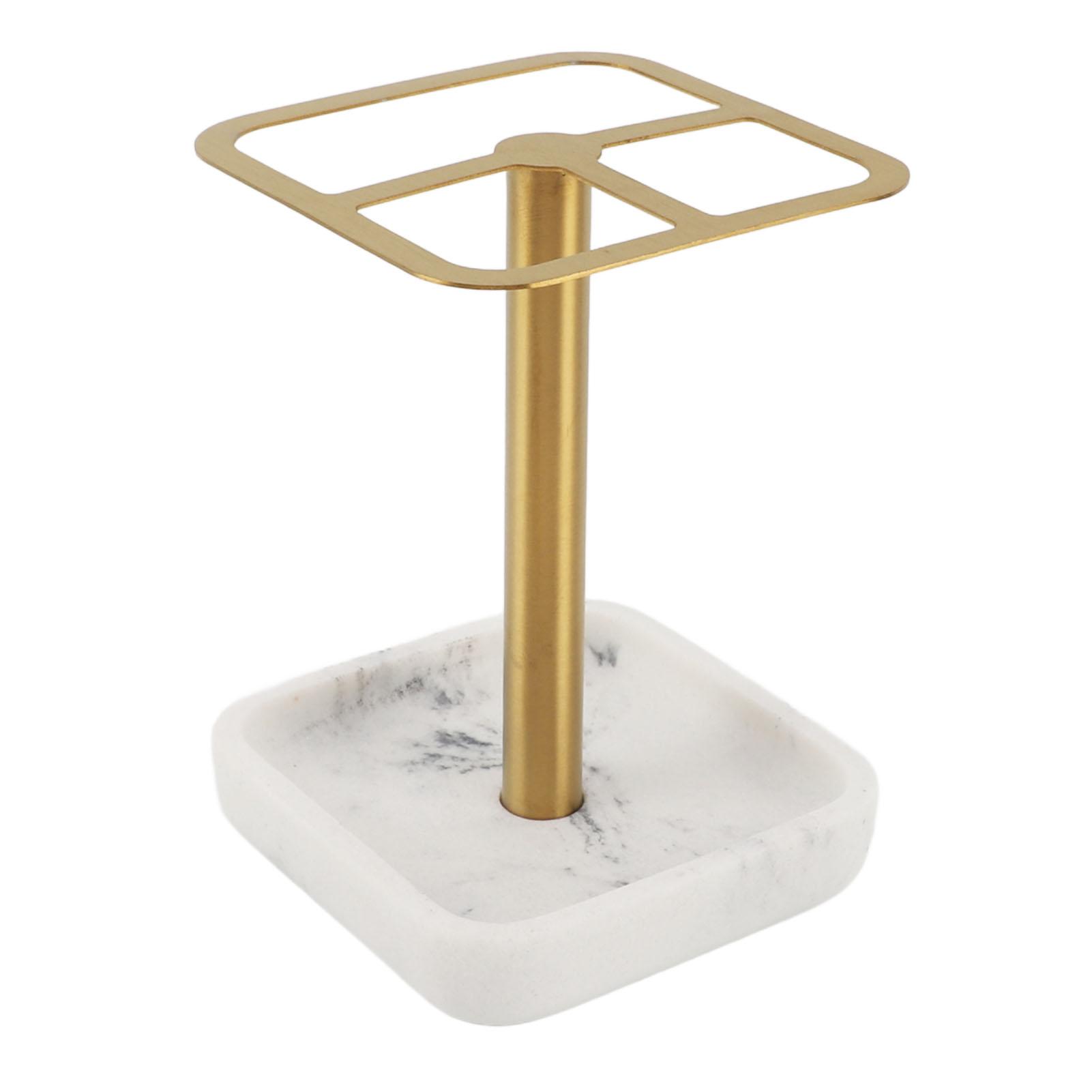 Toothbrush Holder Rustproof 304 Stainless Steel Toothpaste Storage Stand 3 Slots Space Saving Toothpaste   for Bathroom