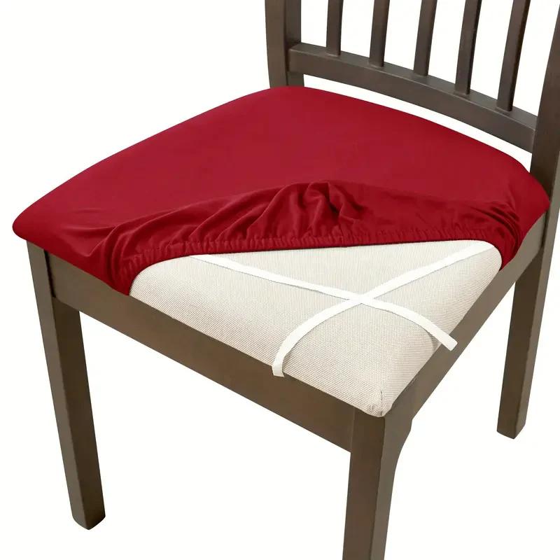 1PC Stretch Dining Chair Seat Covers Spandex Elastic Upholstered Chairs Cushion Cover Removable El Party Chair Slipcovers