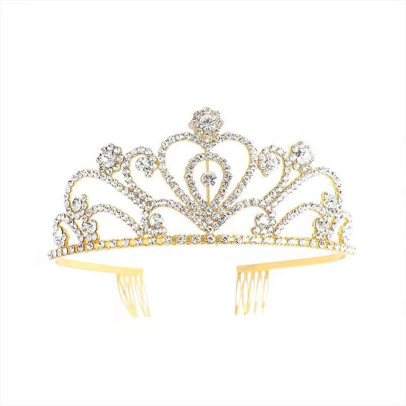 European Style Princess Oversized Heart Shaped Bride Wedding Crown Headwear Wedding Dress Accessories Banquet Updo Hair Accessories