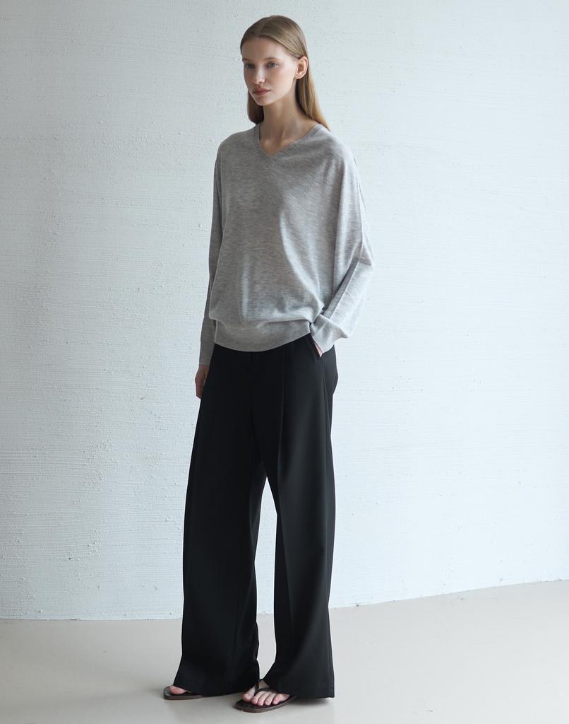 Nutopeu Wholegarment Wool V-Neck Knit_Gray