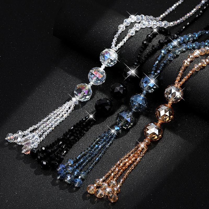 Shaped Chic Wave Crystal Necklace For Women With Colorful Tassels For Every Outfit