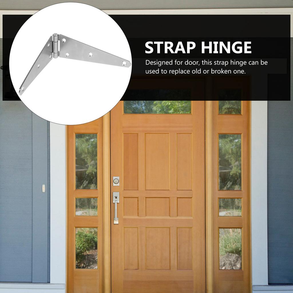 2Pcs 200Mm Heavy Duty Strap Hinge for Outdoor Gate Wooden Fence Barn Door Shed Cabinet Wardrobe Bookcase Decorative Iron Hinge