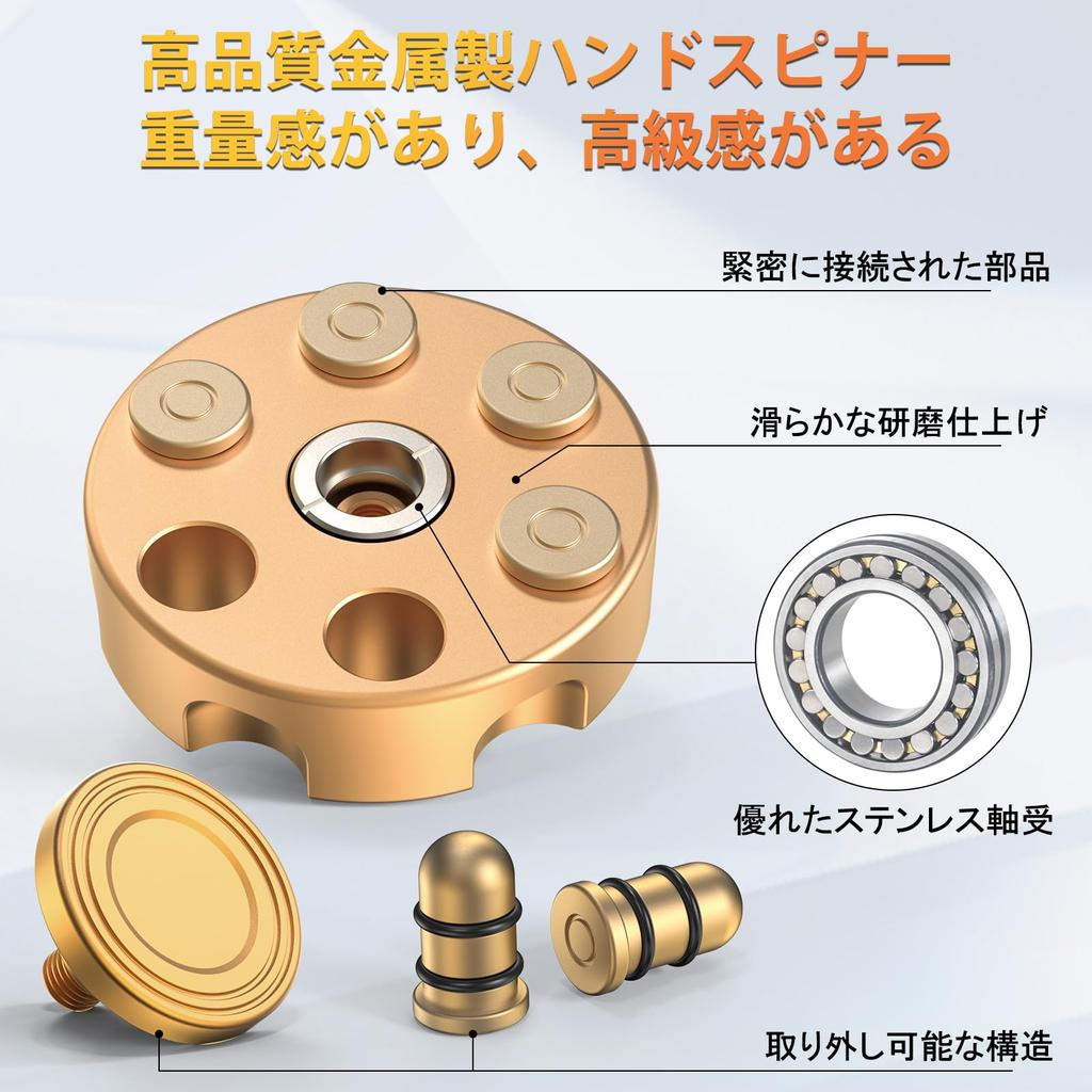 VOFOLEN Hand Spinner Stress Relief Premium Hand Spins Fast for Fidget Stainless Steel Finger Time Suitable for Children and Suitable for ADHD and