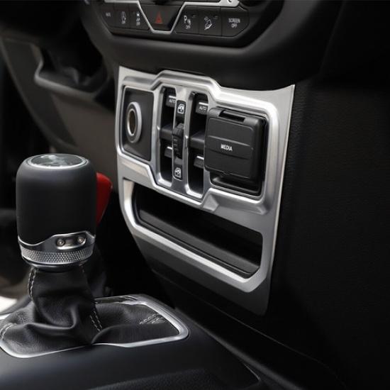 Auto Door Window Control Switch Panel Cover For 2018-20 Jeep Wrangler JL Sliver